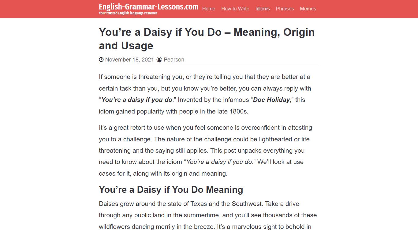 You’re a Daisy if You Do – Meaning, Origin and Usage