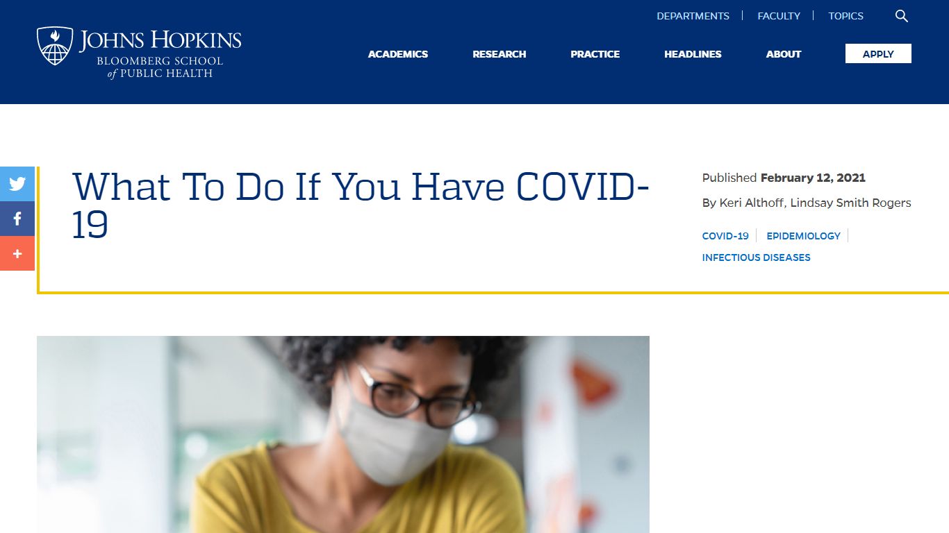 What To Do If You Have COVID-19 | Johns Hopkins | Bloomberg School of ...